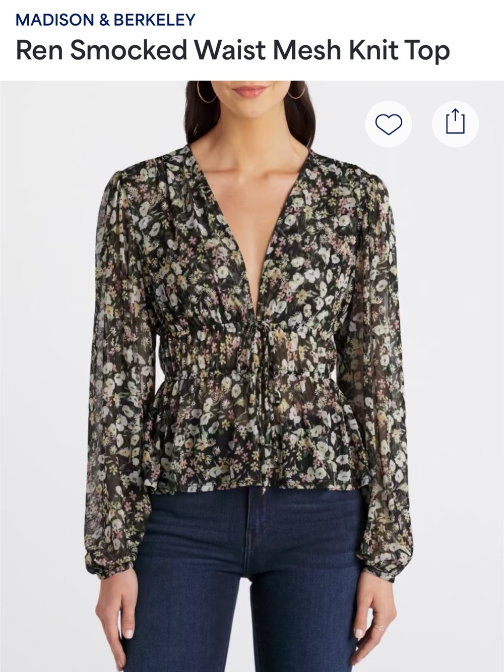 Sheer Black Floral Top